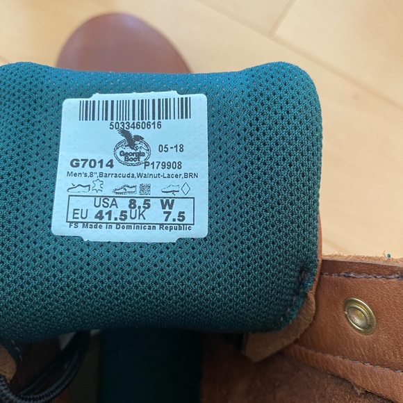 Georgia Boot Men's 8" Barracuda, Walnut-Lacer - Picture 5 of 5